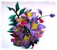 Purple flowers origami picture