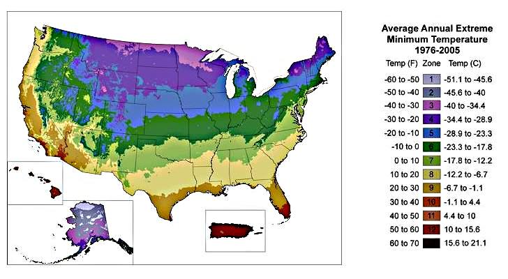 Plant hardiness zone map